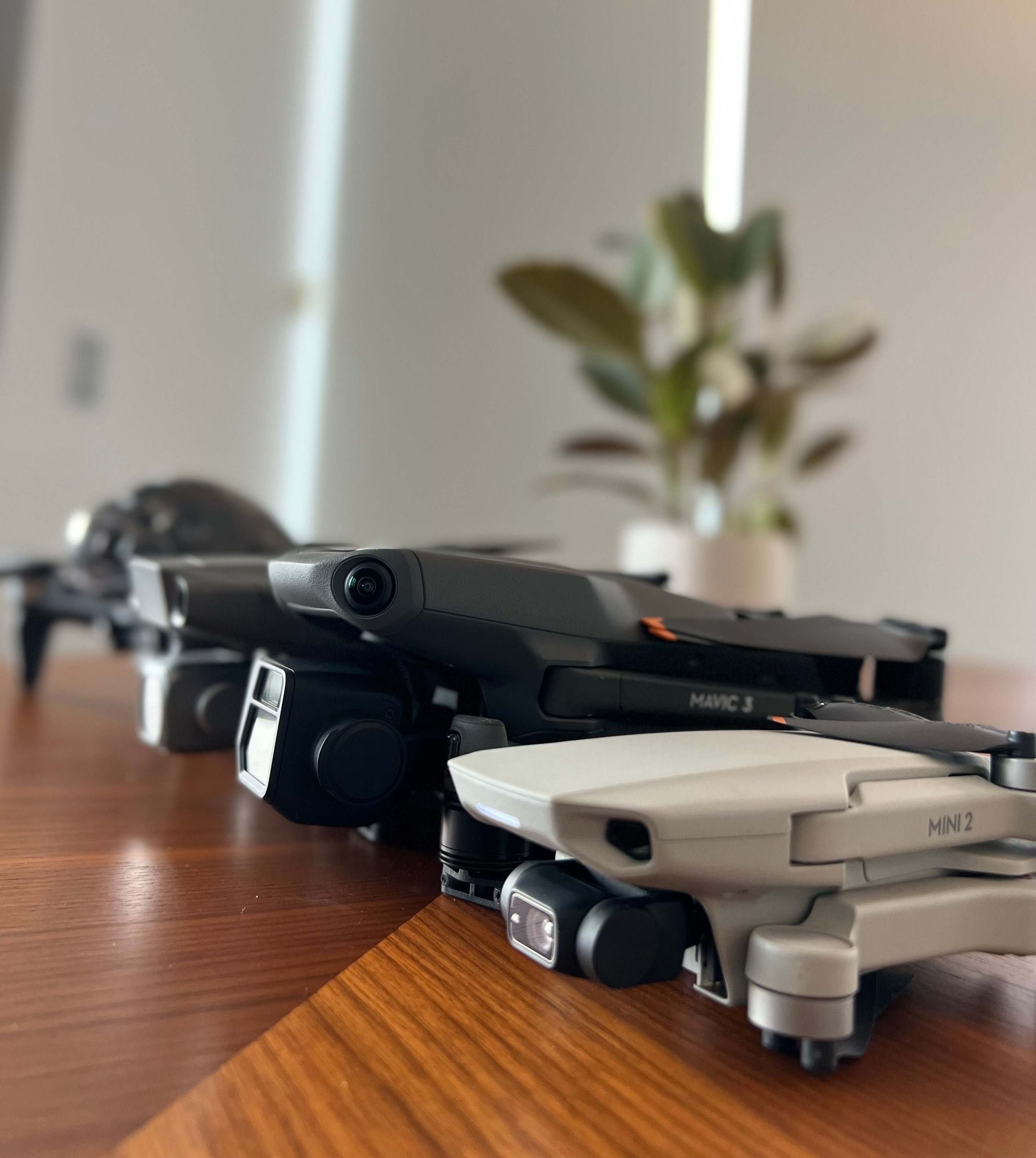 Close-up of professional drone hardware
